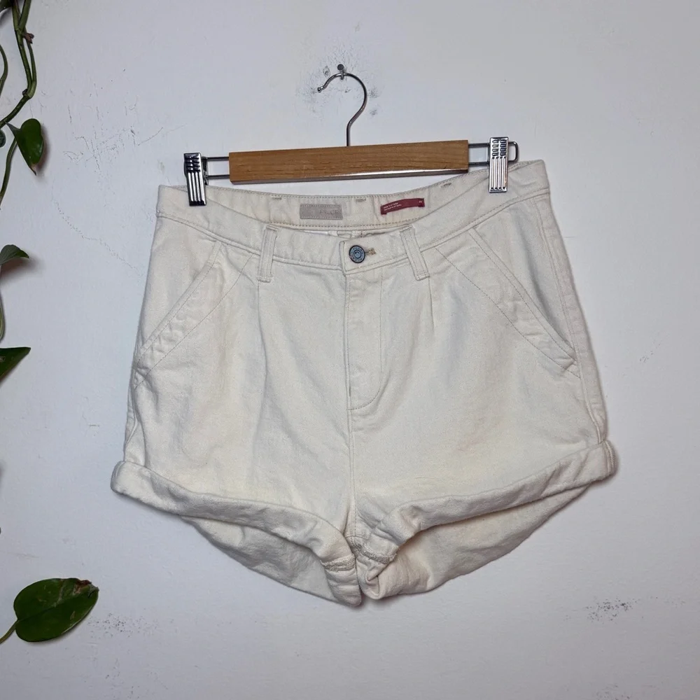 Pilcro Women's Cream Cotton Blend Shorts - - Picture 13 of 13